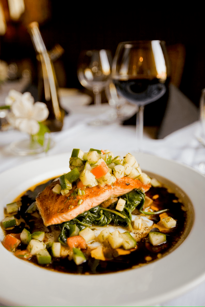 Plated Salmon Dinner